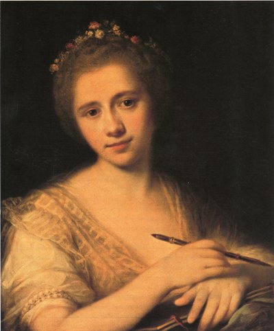 Angelica Kauffman Selbstporträt mit Blumenkranz von Angelica Kauffmann